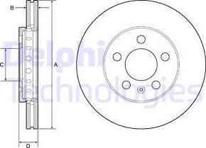 Delphi BG3208 - Спирачен диск vvparts.bg