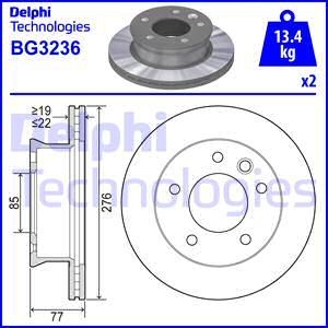 Delphi BG3236 - Спирачен диск vvparts.bg