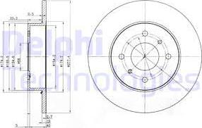 Delphi BG3764 - Спирачен диск vvparts.bg