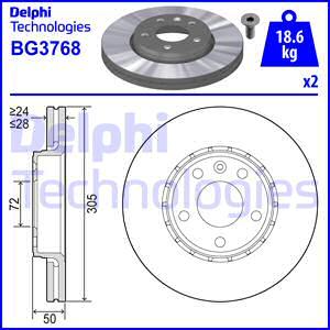 Delphi BG3768 - Спирачен диск vvparts.bg