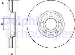 Delphi BG3713 - Спирачен диск vvparts.bg