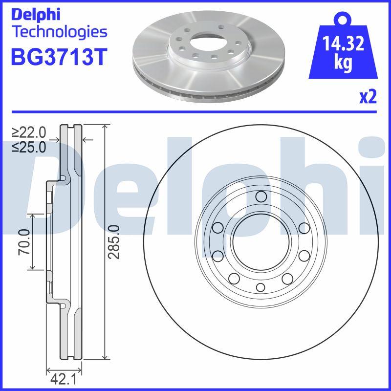 Delphi BG3713T - Спирачен диск vvparts.bg