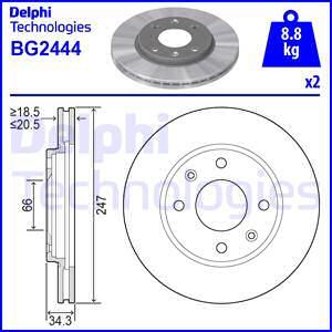 Delphi BG2444 - Спирачен диск vvparts.bg
