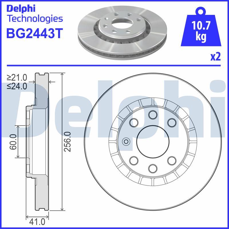 Delphi BG2443T - Спирачен диск vvparts.bg