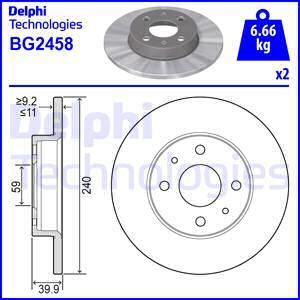 Delphi BG2458 - Спирачен диск vvparts.bg