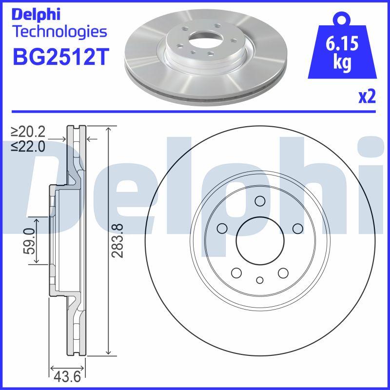 Delphi BG2512T - Спирачен диск vvparts.bg