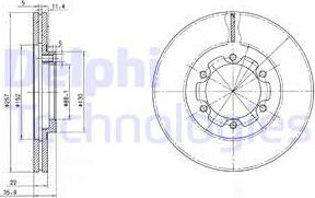 Delphi BG2524 - Спирачен диск vvparts.bg