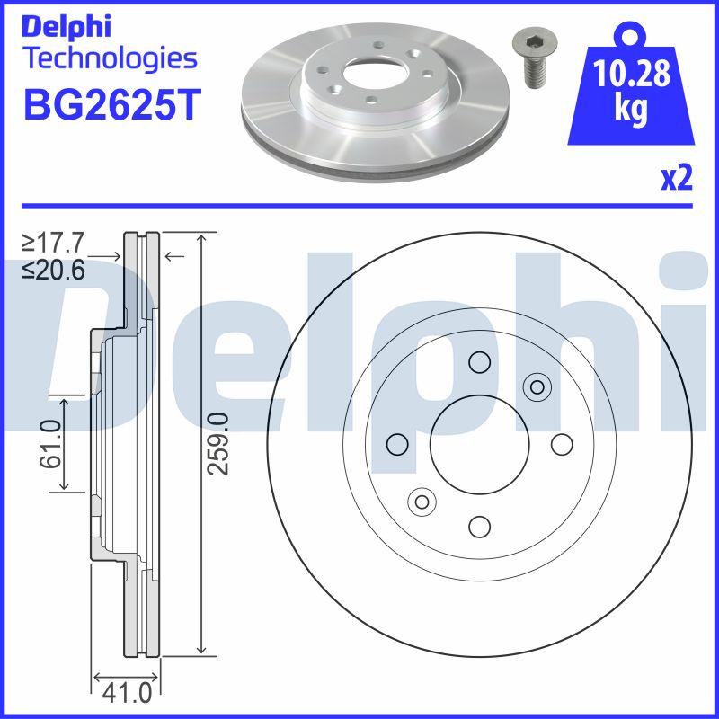 Delphi BG2625T - Спирачен диск vvparts.bg