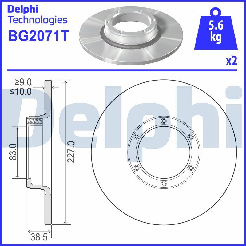 Delphi BG2071T - Спирачен диск vvparts.bg