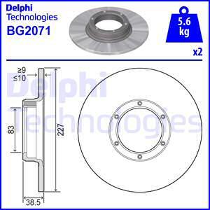 Delphi BG2071 - Спирачен диск vvparts.bg