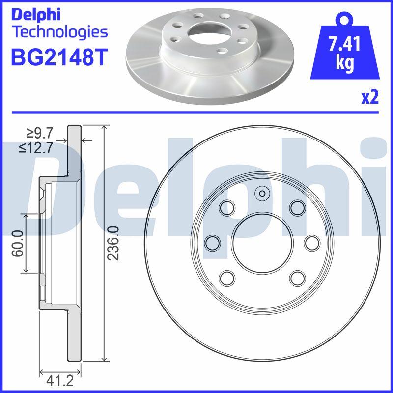 Delphi BG2148T - Спирачен диск vvparts.bg