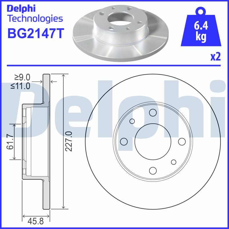 Delphi BG2147T - Спирачен диск vvparts.bg