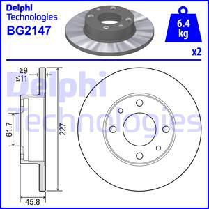 Delphi BG2147 - Спирачен диск vvparts.bg