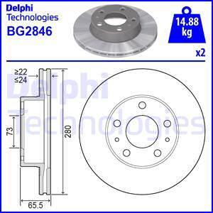 Delphi BG2846 - Спирачен диск vvparts.bg