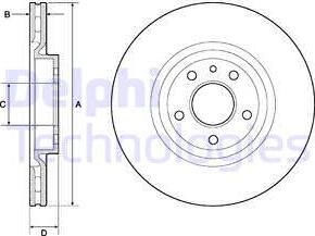 Delphi BG2843 - Спирачен диск vvparts.bg