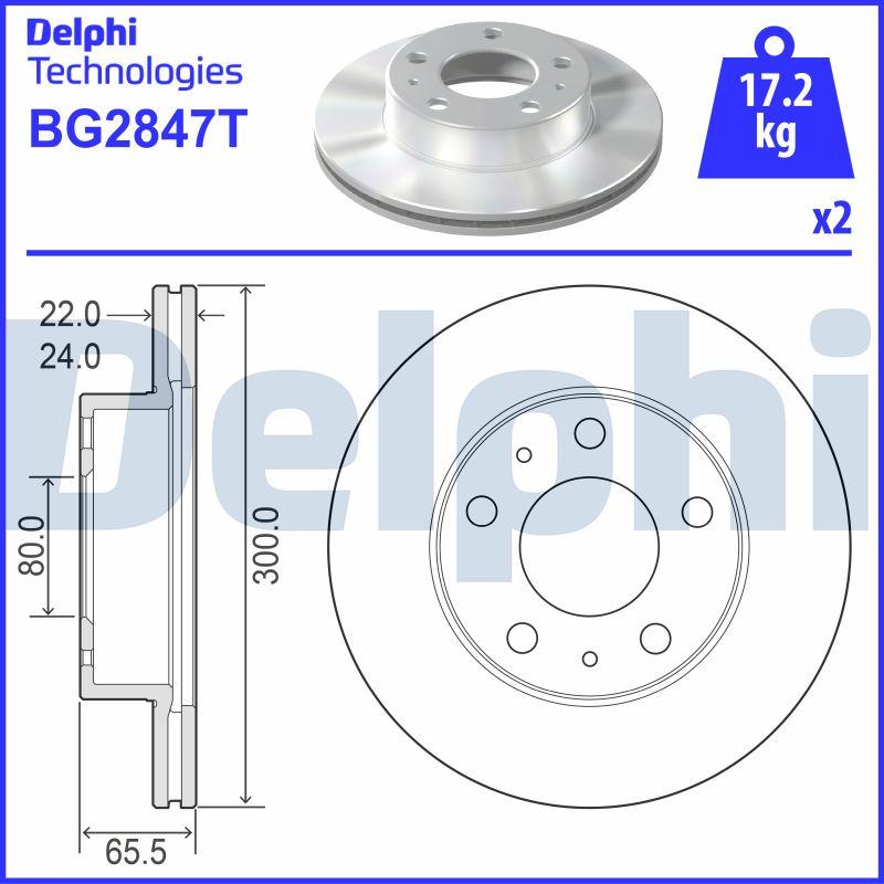 Delphi BG2847T - Спирачен диск vvparts.bg