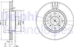 Delphi BG2815 - Спирачен диск vvparts.bg