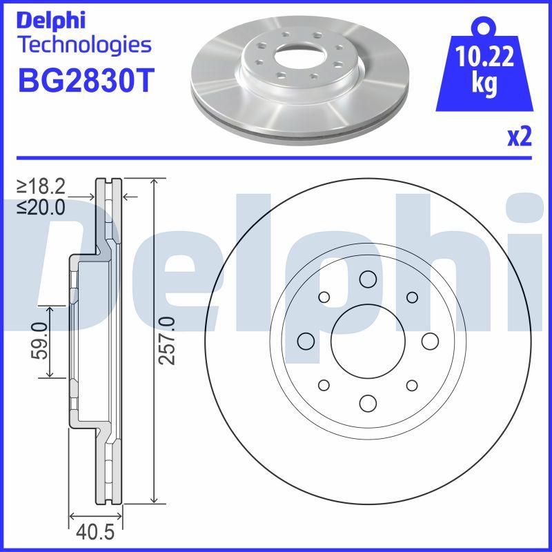 Delphi BG2830T - Спирачен диск vvparts.bg