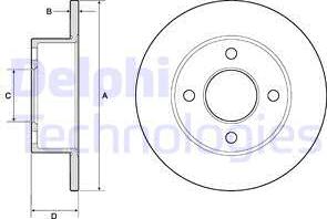 Delphi BG2343 - Спирачен диск vvparts.bg