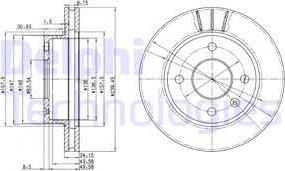 Delphi BG2367 - Спирачен диск vvparts.bg