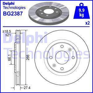 Delphi BG2387 - Спирачен диск vvparts.bg