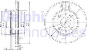 Delphi BG2330 - Спирачен диск vvparts.bg