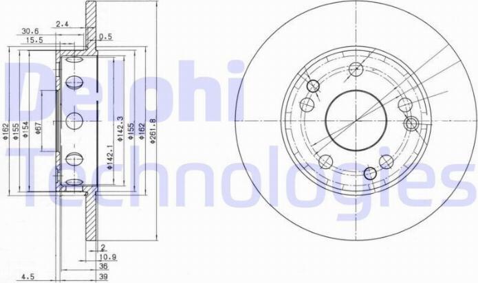 Delphi BG2298 - Спирачен диск vvparts.bg