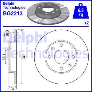 Delphi BG2213 - Спирачен диск vvparts.bg