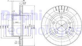 Delphi BG2212 - Спирачен диск vvparts.bg