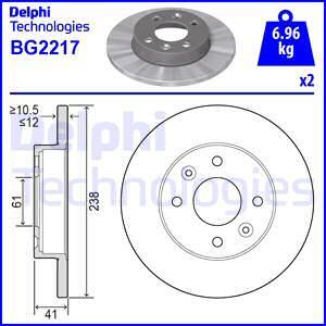 Delphi BG2217 - Спирачен диск vvparts.bg