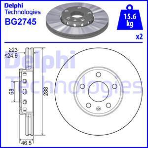 Delphi BG2745-C - Спирачен диск vvparts.bg