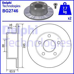 Delphi BG2746 - Спирачен диск vvparts.bg