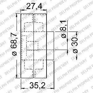 Delphi KDB203 - Комплект ангренажен ремък vvparts.bg