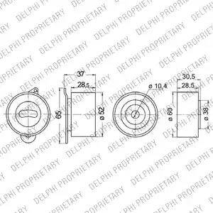 Delphi KDB228 - Комплект ангренажен ремък vvparts.bg