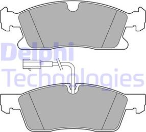 Delphi LP3634 - Комплект спирачно феродо, дискови спирачки vvparts.bg