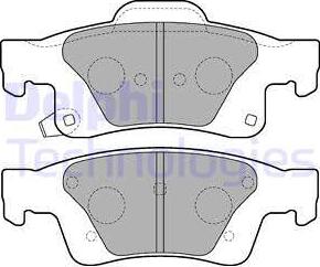 Delphi LP2251 - Комплект спирачно феродо, дискови спирачки vvparts.bg