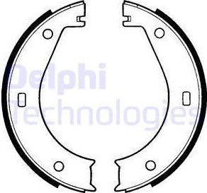 Delphi LS1573 - Комплект спирачна челюст, ръчна спирачка vvparts.bg