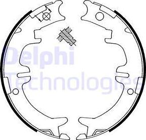 Delphi LS1892 - Комплект спирачна челюст, ръчна спирачка vvparts.bg