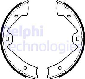 Delphi LS2070 - Комплект спирачна челюст, ръчна спирачка vvparts.bg