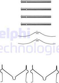 Delphi LX0143 - Комплект принадлежности, дискови накладки vvparts.bg