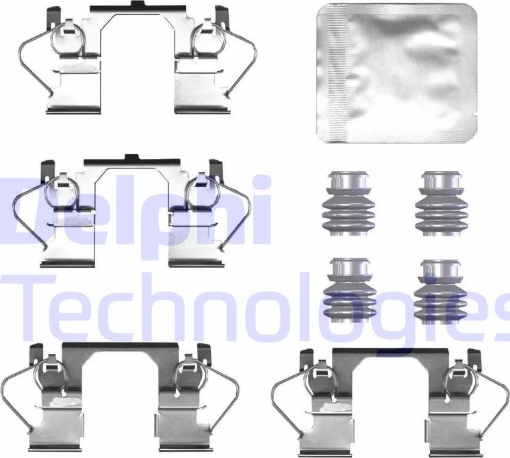 Delphi LX0786 - Комплект принадлежности, дискови накладки vvparts.bg