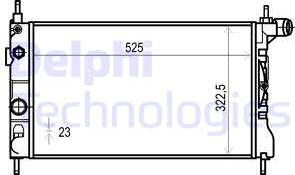 Delphi TSP0524016 - Радиатор, охлаждане на двигателя vvparts.bg