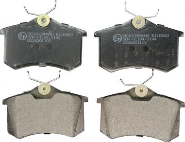 Denckermann B110860 - Комплект спирачно феродо, дискови спирачки vvparts.bg