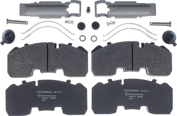 Denckermann BC11011 - Комплект спирачно феродо, дискови спирачки vvparts.bg