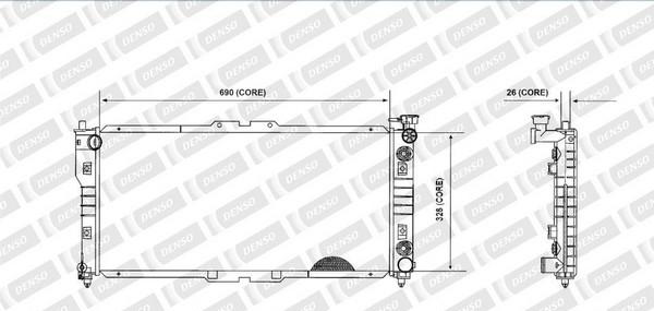 Denso 221-3500 - Радиатор, охлаждане на двигателя vvparts.bg