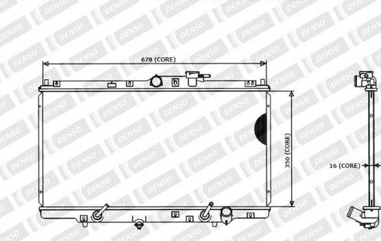 Denso 221-3200 - Радиатор, охлаждане на двигателя vvparts.bg