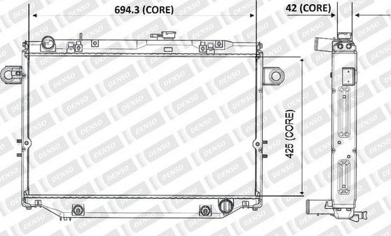 Denso A221-A320 - Радиатор, охлаждане на двигателя vvparts.bg