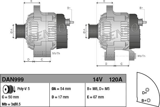 Denso DAN999 - Генератор vvparts.bg