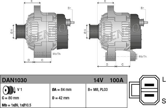 Denso DAN1030 - Генератор vvparts.bg