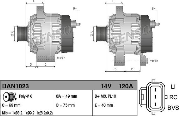 Denso DAN1023 - Генератор vvparts.bg